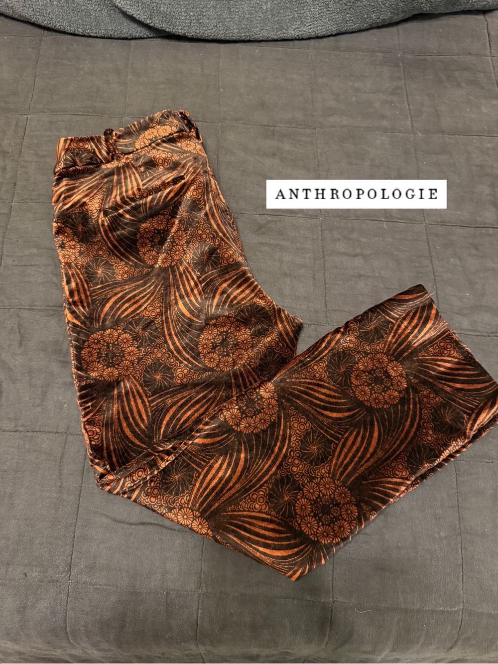 Anthropologie essential velvet kick flare pants